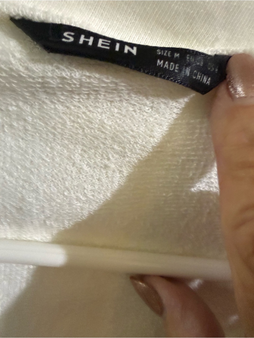 SHEIN White Colorblock Half-Zip Sweater with Peach & Dark Green Stripes. set - Picture 2 of 4